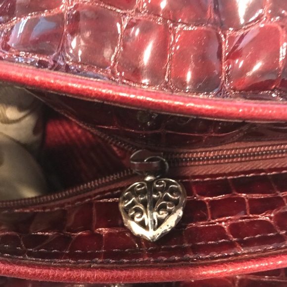 Brighton Large Cherry crocodile textured patent leather handbag bag purse - Picture 11 of 16